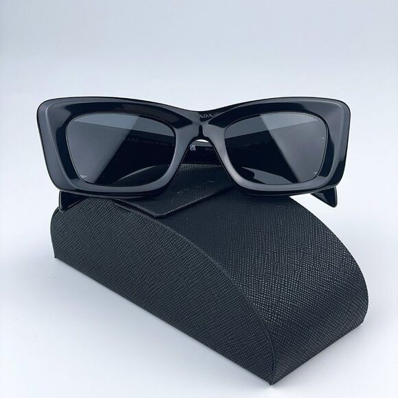 NEW Prada PR13ZS 1AB5S0 Black Dark Grey Cat Eye Unisex Sunglasses - Picture 3 of 13